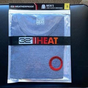 32 degrees mens long sleeve crew neck tee - Heather Navy